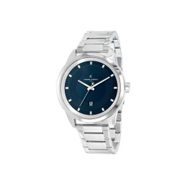 Pierre Cardin CCP.5025 - Montre analogique pour homme en acier gris et cadran bleu