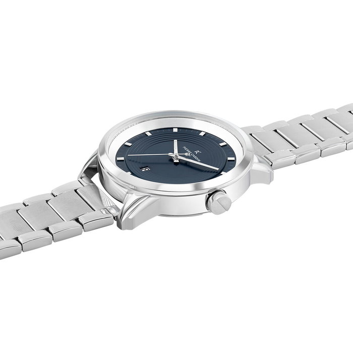 Pierre Cardin CCP.5025 - Montre analogique pour homme en acier gris et cadran bleu