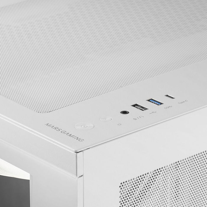 Boîtier ATX semi-tour Mars Gaming MC3TCORELCDMW Blanc