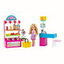 Barbie - Jeu Barbie Chelsea Puesto de comida - Figurine Chelsea 15,24 cm avec caisse enregistreuse et accessoires - Supermarché - Version multilingue