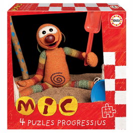 Educa Puzzles Progressifs 6-9-12-16 Pièces, Personnage MIC, Version Espagnole, En Carton, Pour Enfants Dès 3 Ans