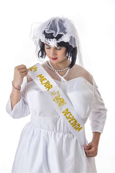 Creaciones Llopis Déguisement Adulte Novia Sexy Taille M - Composition: Chemisier, Jupe, Voile et Collants