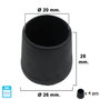 MAURER Embouts coniques noirs 20mm, blister de 4 pièces