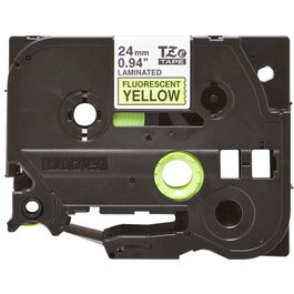 Brother TZeC51 Carte Laminée Fluorescente 24mm x 5m Jaune pour Brother P-touch