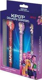 Pyramid International Pack de 3 stylos à bille à encre gel effaçable KPop Demon Hunters