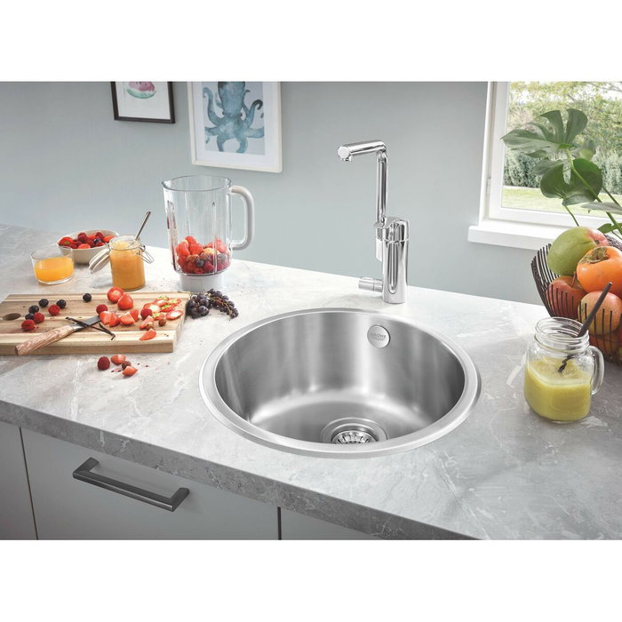 GROHE K200 Évier de cuisine rond en acier inoxydable Ø 440 mm