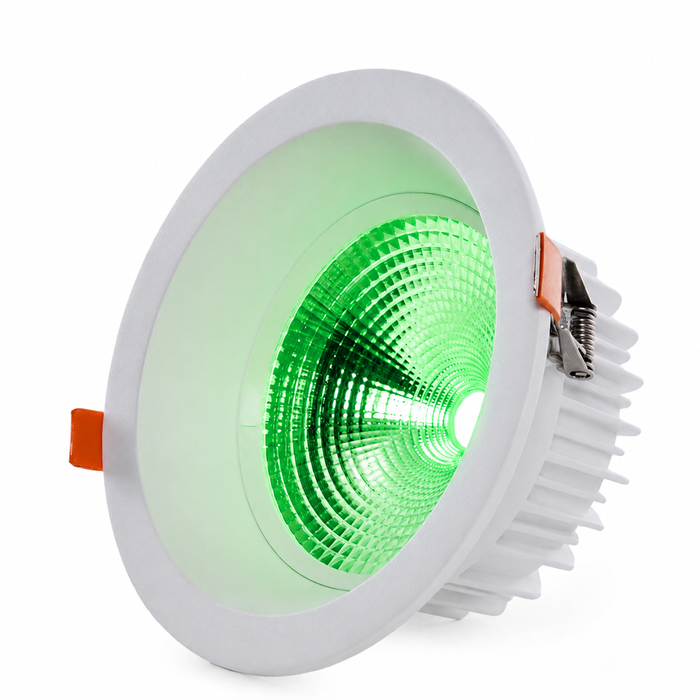Spot encastré LED circulaire 18 W lumière verte 2520 lm anti-éblouissement UGR19