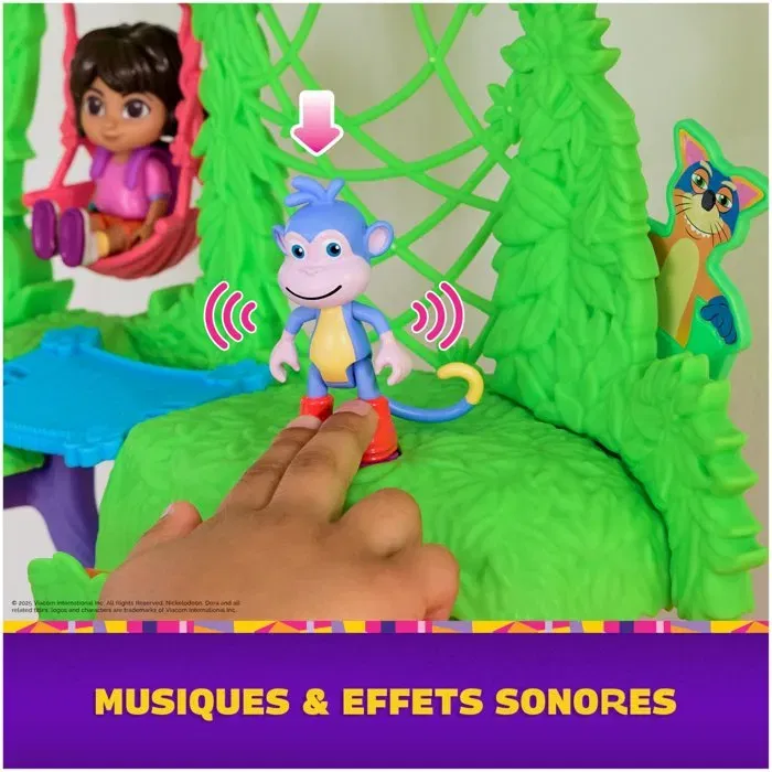 Spinmaster Dora l'Exploratrice - Maison Interactive de la Forêt Tropicale avec Figurines, 8 Accessoires, Effets Sonores et Bilingue Français/Anglais - Jouet Enfant Dès 3 Ans Spinmaster Dora l'Exploratrice - Maison Interactive de la Forêt Tropicale avec Figurines, 8 Accessoires, Effets Sonores et Bilingue Français/Anglais - Jouet Enfant Dès 3 Ans