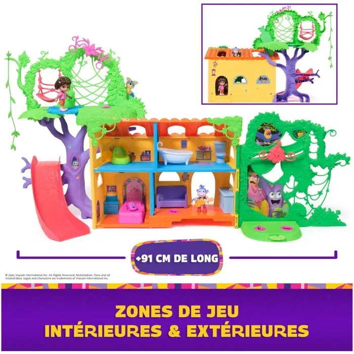 Spinmaster Dora l'Exploratrice - Maison Interactive de la Forêt Tropicale avec Figurines, 8 Accessoires, Effets Sonores et Bilingue Français/Anglais - Jouet Enfant Dès 3 Ans Spinmaster Dora l'Exploratrice - Maison Interactive de la Forêt Tropicale avec Figurines, 8 Accessoires, Effets Sonores et Bilingue Français/Anglais - Jouet Enfant Dès 3 Ans