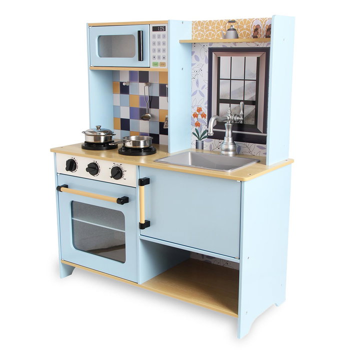 DEQUBE Cuisine Enfant En Bois 2 Modules avec Éclairage et Son (72x30x84cm) - 4 Ustensiles - Langues Multilingues - À Partir de 3 Ans DEQUBE Cuisine Enfant En Bois 2 Modules avec Éclairage et Son (72x30x84cm) - 4 Ustensiles - Langues Multilingues - À Partir de 3 Ans