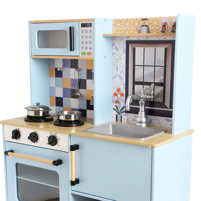 DEQUBE Cuisine Enfant En Bois 2 Modules avec Éclairage et Son (72x30x84cm) - 4 Ustensiles - Langues Multilingues - À Partir de 3 Ans DEQUBE Cuisine Enfant En Bois 2 Modules avec Éclairage et Son (72x30x84cm) - 4 Ustensiles - Langues Multilingues - À Partir de 3 Ans