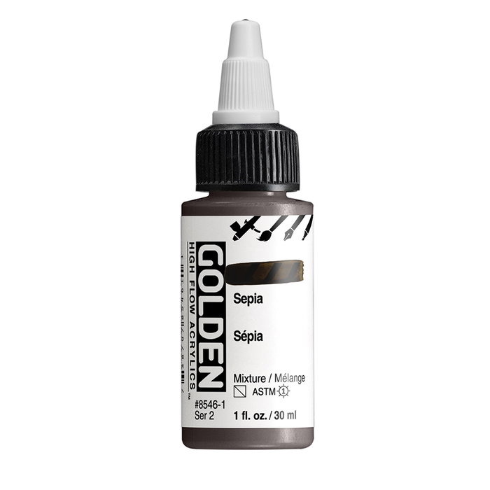 Golden High Flow Couleurs Acryliques Sépia 30 ml Golden High Flow Couleurs Acryliques Sépia 30 ml