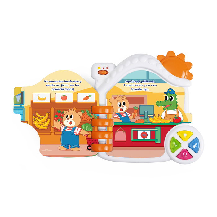 Chicco Livre bilingue interactif de la ville avec pages illustrées et boutons lumineux pour bébé dès 6 mois