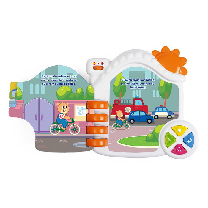 Chicco Livre bilingue interactif de la ville avec pages illustrées et boutons lumineux pour bébé dès 6 mois