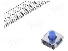 Aratas (Formerly Omron Components) Microcommutateur TACT B3SL-1025P SPST-NO Noir
