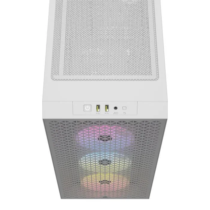 Corsair 3000D RGB AIRFLOW - Boîtier PC ATX Moyen-Tour Blanc avec 3 Ventilateurs AR120 RGB - Refroidissement Optimisé Corsair 3000D RGB AIRFLOW - Boîtier PC ATX Moyen-Tour Blanc avec 3 Ventilateurs AR120 RGB - Refroidissement Optimisé