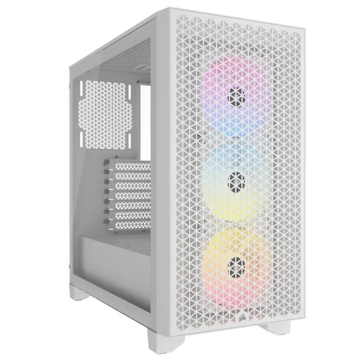 Corsair 3000D RGB AIRFLOW - Boîtier PC ATX Moyen-Tour Blanc avec 3 Ventilateurs AR120 RGB - Refroidissement Optimisé Corsair 3000D RGB AIRFLOW - Boîtier PC ATX Moyen-Tour Blanc avec 3 Ventilateurs AR120 RGB - Refroidissement Optimisé