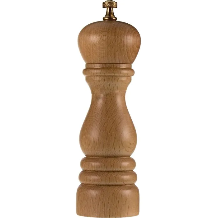 Bisetti Roma - Moulin à poivre en bois de hêtre finition noyer, mécanisme acier trempé, sans métaux lourds, 19 cm, fabriqué en Italie