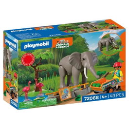 Playmobil 72068 Éléphants et soigneur animalier My Life Le Zoo Promo pack