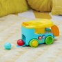 Bright Starts Pop & Roll Safari Bus - Jouet à tirer avec lanceur de balles et mélodies