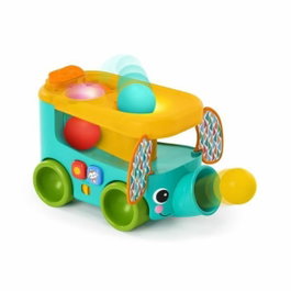 Bright Starts Pop & Roll Safari Bus - Jouet à tirer avec lanceur de balles et mélodies
