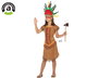 Déguisement Indienne Enfant Fille 7-9 Ans - Costume Lejano Oeste Far West en Polyester Marron