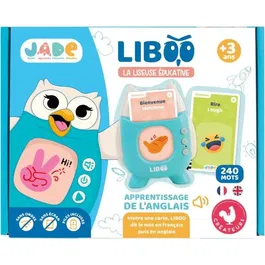 MGM Liboo JADE - Liseuse éducative 240 mots Français-Anglais - 120 cartes - Apprentissage visuel et auditif - Pour enfants à partir de 6 ans - Piles AAA incluses