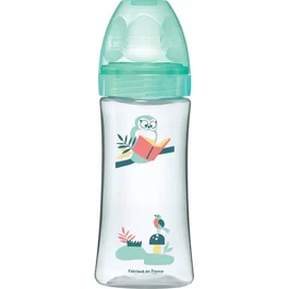 Dodie Biberon anti-colique 330 ml - Tétine ronde pour +6 mois - 3 vitesses de débit - Vert