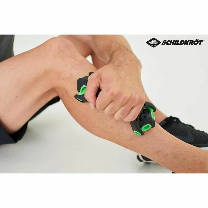 Schildkrot Rouleau de massage ergonomique avec poignée Noir et Vert