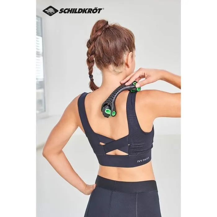 Schildkrot - Rouleau de massage et fitness ergonomique avec poignée - Diamètre 55 mm - Longueur 19 cm - Couleur Noir et Vert Schildkrot - Rouleau de massage et fitness ergonomique avec poignée - Diamètre 55 mm - Longueur 19 cm - Couleur Noir et Vert