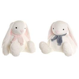 Jouet Peluche Home ESPRIT Crème Polyester Enfant Lapin (2 Unités)