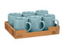 Vessia Jarra Mug Bleu Clair 330 ml 11 x 10,5 x 8,5 cm Céramique Brillant (Set de 24)