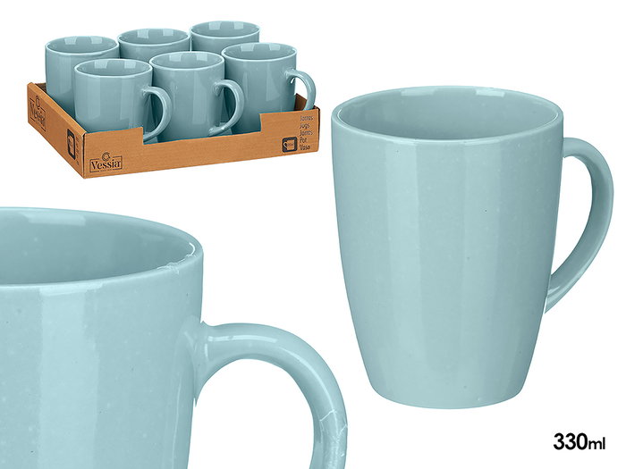 Vessia Jarra Mug Bleu Clair 330 ml 11 x 10,5 x 8,5 cm Céramique Brillant (Set de 24) Vessia Jarra Mug Bleu Clair 330 ml 11 x 10,5 x 8,5 cm Céramique Brillant (Set de 24)