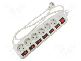 LOGILINK LPS250 Bloc d'alimentation blanc 6 prises Schuko