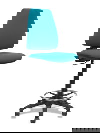 Tabouret Taburete Elche Contact permament de base Tissu Vert pétrole Structure polyamide noire Sans accoudoirs Sans appui-tête Roulettes en nylon 50 mm