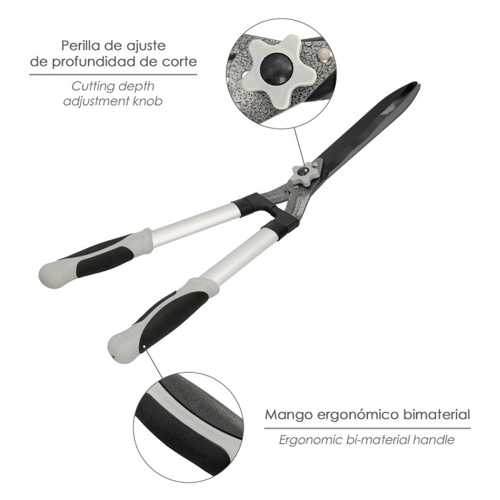 SATURNIA Ciseaux de taille pour haies à deux mains en aluminium 63 cm