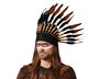 Penacho Plumas Indio Marrón Hombre Adulte - Plumet de plumes marron et noir pour costume tribal, carnaval et événements thématiques