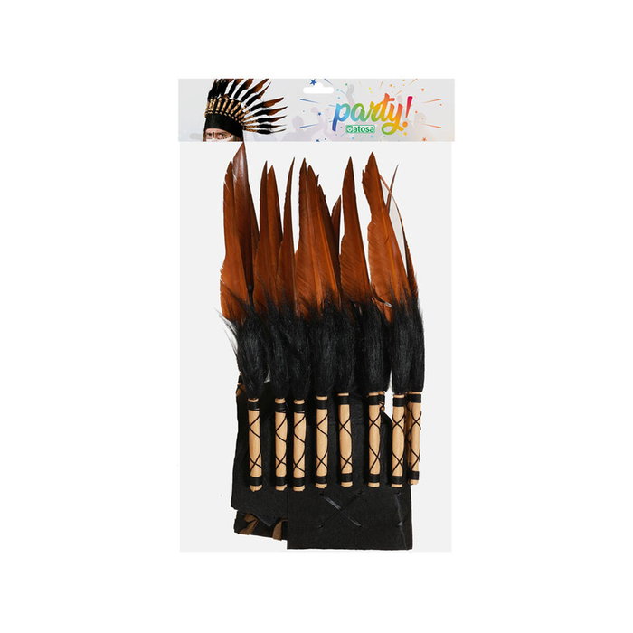 BigBuy Carnival Penacho de Plumes Indien Marron Adulte BigBuy Carnival Penacho de Plumes Indien Marron Adulte