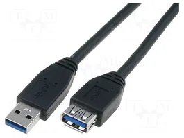 DIGITUS Câble USB 3.0 USB A socle vers USB A prise, 1,8m, noir