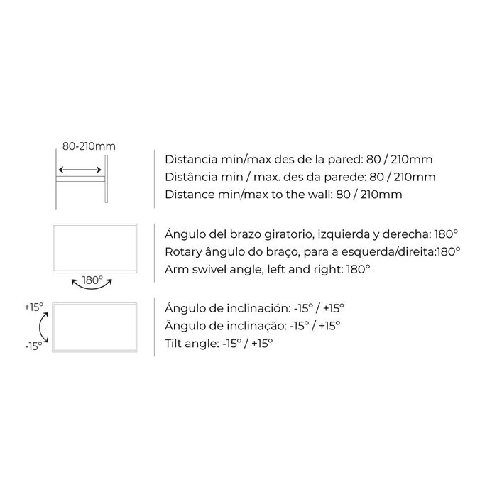 Support de TV EDM 50131 23"-42" 25 kg Support de TV EDM 50131 23"-42" 25 kg
