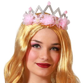 Tiare rose de princesse de fantasy pour femme adulte - Accessoire de fête et de costume élégant