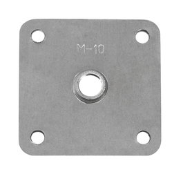 Q&Q Plaque carrée de fixation 54x54 mm - Métrique M10 - Finition brute - Pour structures métalliques et assemblages industriels