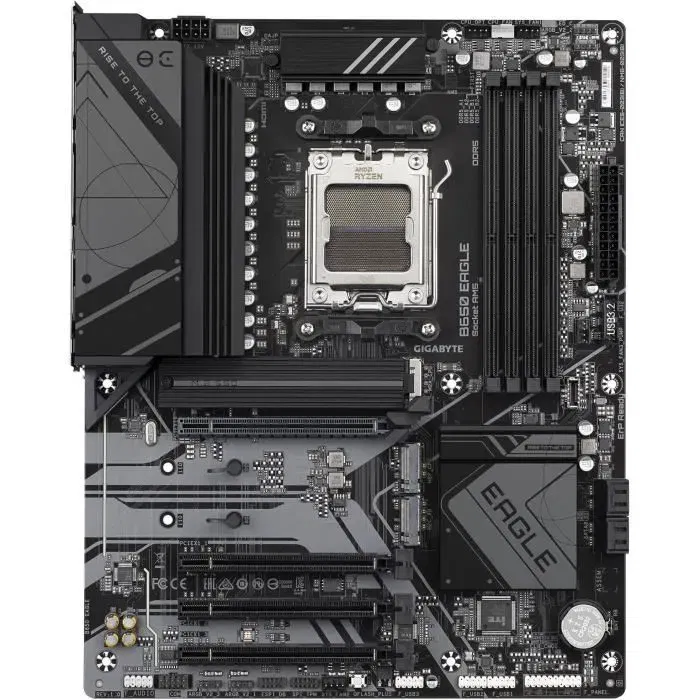 Gigabyte B650 EAGLE - Carte mère ATX AM5 pour AMD Ryzen 7000/8000/9000 - DDR5 jusqu'à 7600 MHz - 1x PCIe 5.0 M.2 - USB 3.2 Gen 2 - LAN Gigabit Gigabyte B650 EAGLE - Carte mère ATX AM5 pour AMD Ryzen 7000/8000/9000 - DDR5 jusqu'à 7600 MHz - 1x PCIe 5.0 M.2 - USB 3.2 Gen 2 - LAN Gigabit