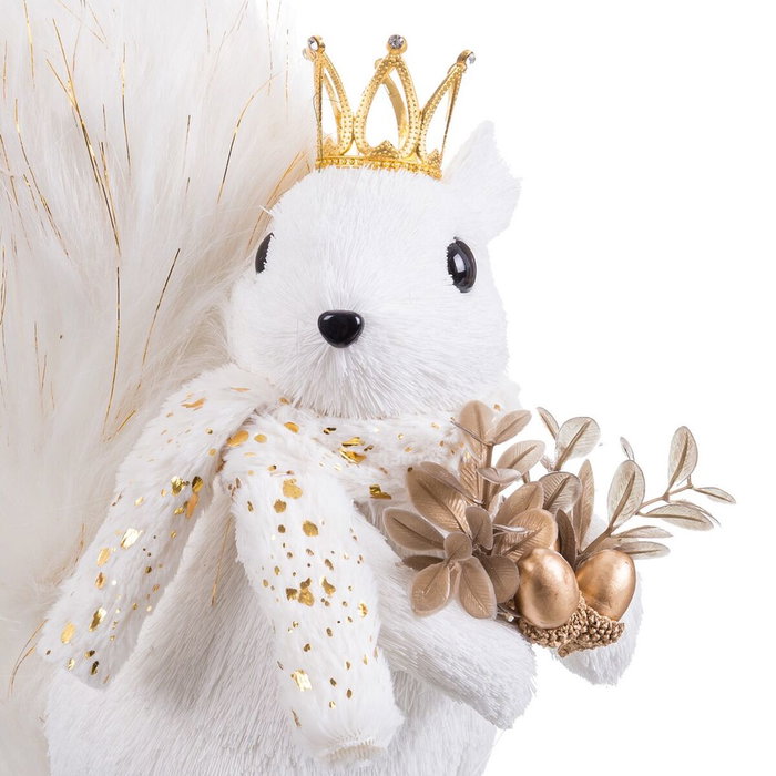 BigBuy Home Décoration de Noël Écureuil Blanc et Or 22 x 11 x 23 cm BigBuy Home Décoration de Noël Écureuil Blanc et Or 22 x 11 x 23 cm