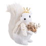 BigBuy Home Décoration de Noël Écureuil Blanc et Or 22 x 11 x 23 cm