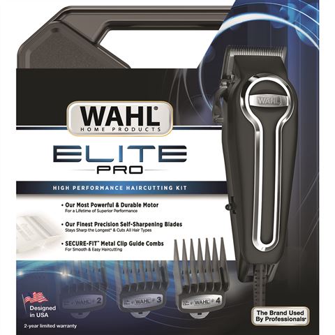 Wahl 20106.0460 Tondeuse Elite Pro Professionnelle - Coupe Précision 1.5 à 25 mm, 10 Peines Guide, Motor Puissant