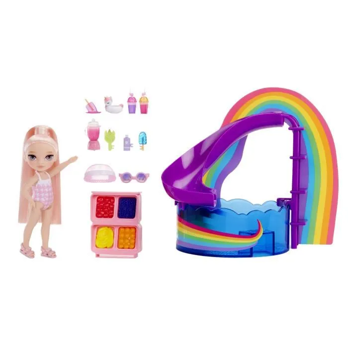 Rainbow High Littles - Jeu de piscine avec toboggan arc-en-ciel et accessoires pour poupée Blush - 10 pièces - Multicolore - À partir de 6 ans Rainbow High Littles - Jeu de piscine avec toboggan arc-en-ciel et accessoires pour poupée Blush - 10 pièces - Multicolore - À partir de 6 ans