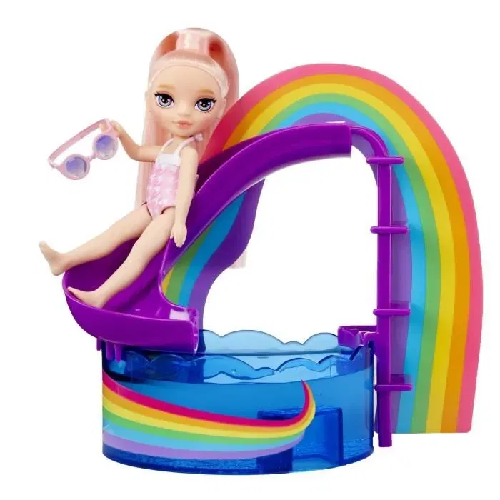 Rainbow High Littles - Jeu de piscine avec toboggan arc-en-ciel et accessoires pour poupée Blush - 10 pièces - Multicolore - À partir de 6 ans Rainbow High Littles - Jeu de piscine avec toboggan arc-en-ciel et accessoires pour poupée Blush - 10 pièces - Multicolore - À partir de 6 ans