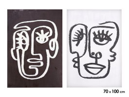 GIFTDECOR Lot de 2 Tableaux Visage Noir et Blanc Effet Huile sur Toile