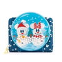 Loungefly Portefeuille Disney Snowman Mickey Minnie Snow Globe - Porte-monnaie en Cuir Végétalien avec Pompons